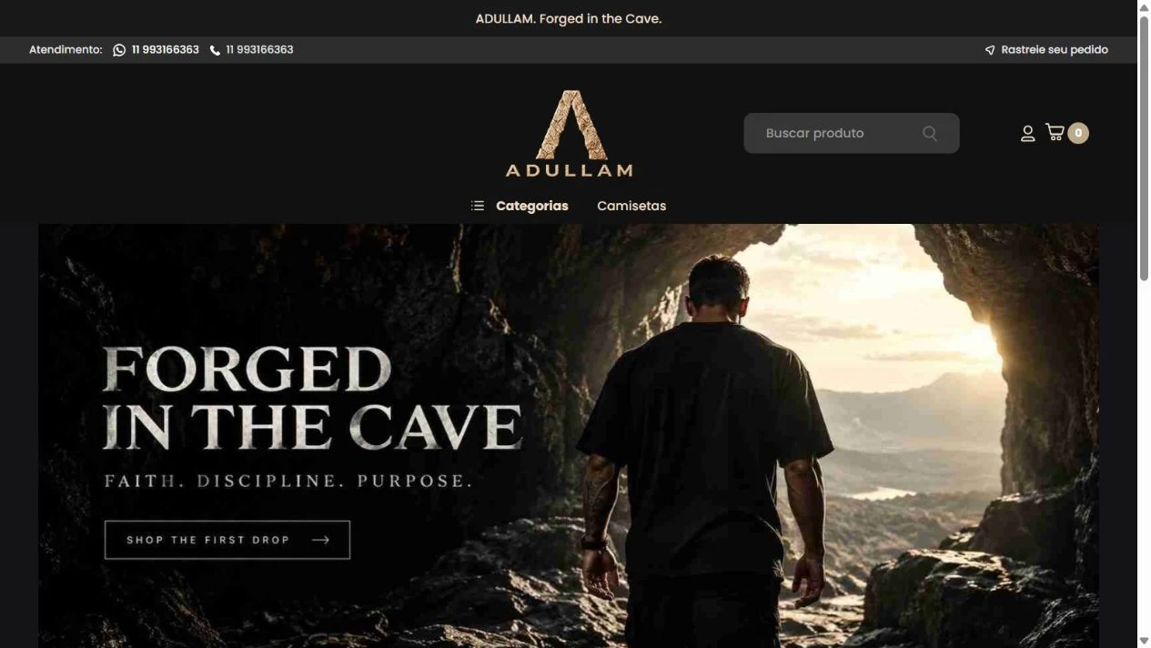 Captura real do site Adullam